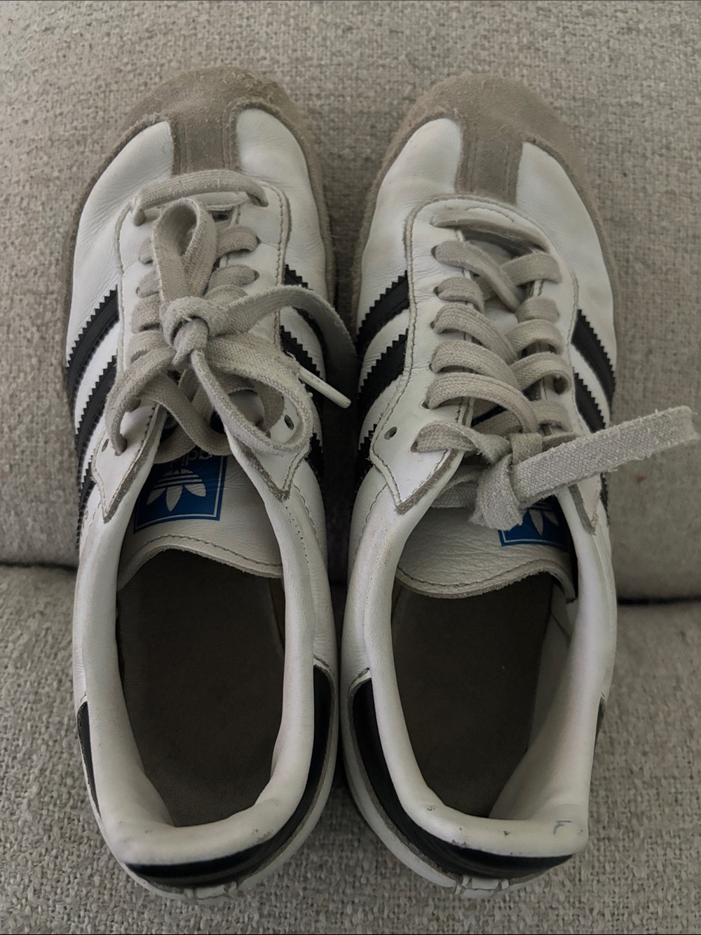 adidas Sambas White Sneakers with Black Three Stripes